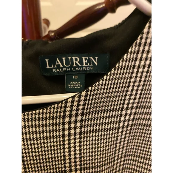 Ralph Lauren houndstooth print dress size 16 - Picture 2 of 6